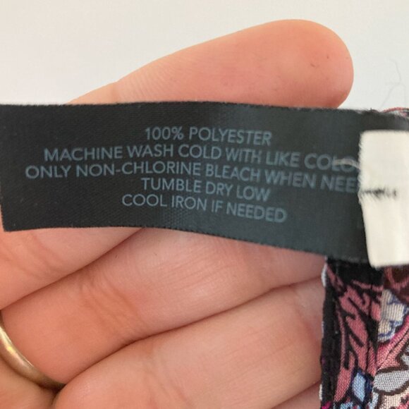 Lane Bryant Medium-Sleeve Chiffon Overpiece OneSize Patterned Blue Pink Plus - Picture 6 of 6